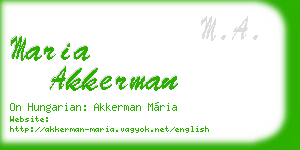 maria akkerman business card